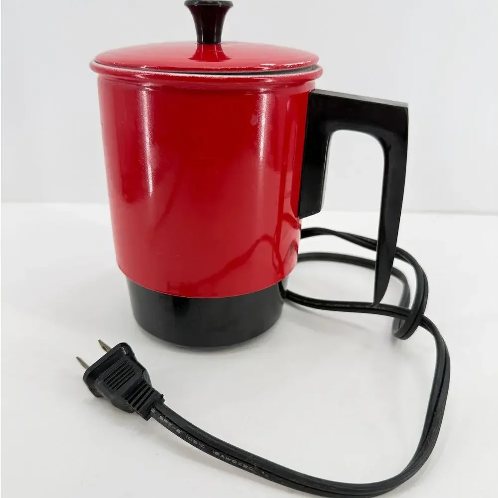 Vintage Electric Hot Pot Red Black 400W Mini Cooker Warmer Model 3C 402 Taiwan